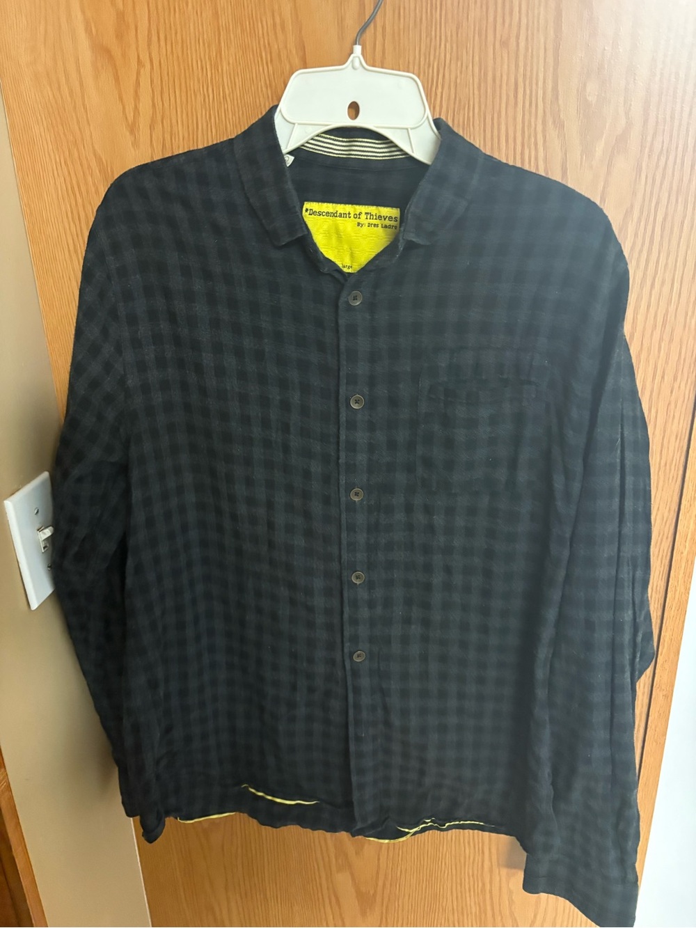 Black Checked Button-Down Shirt